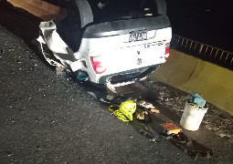 Volcó un automóvil en el Sur de la Capital